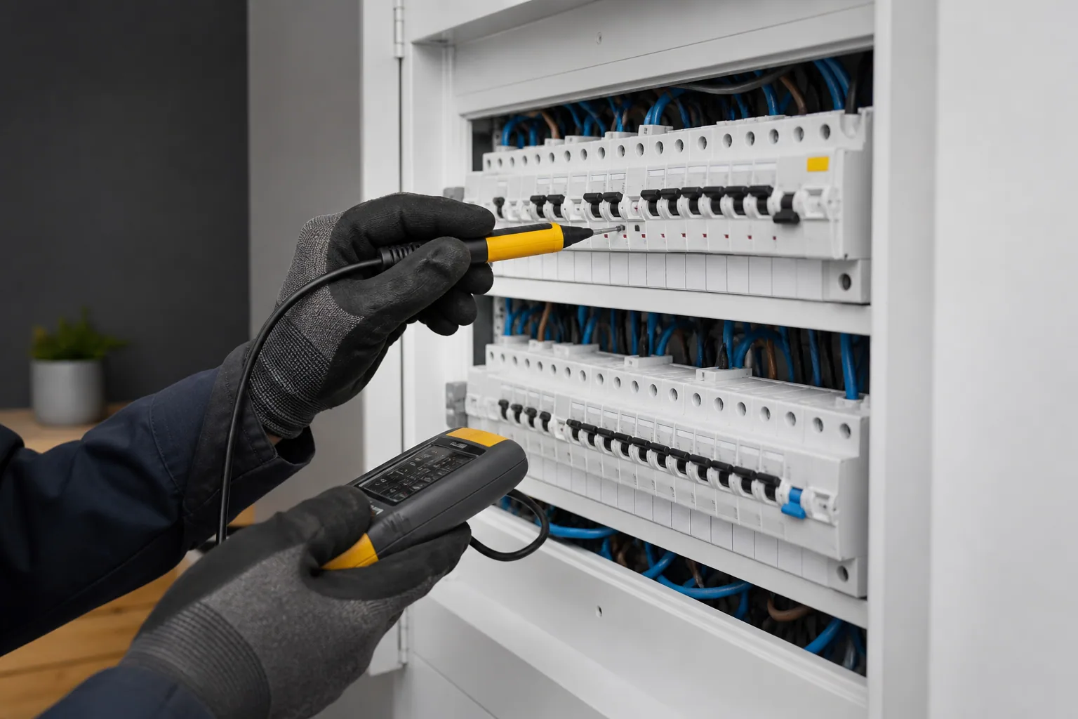 Example safe fault diagnosis at an electrical board
