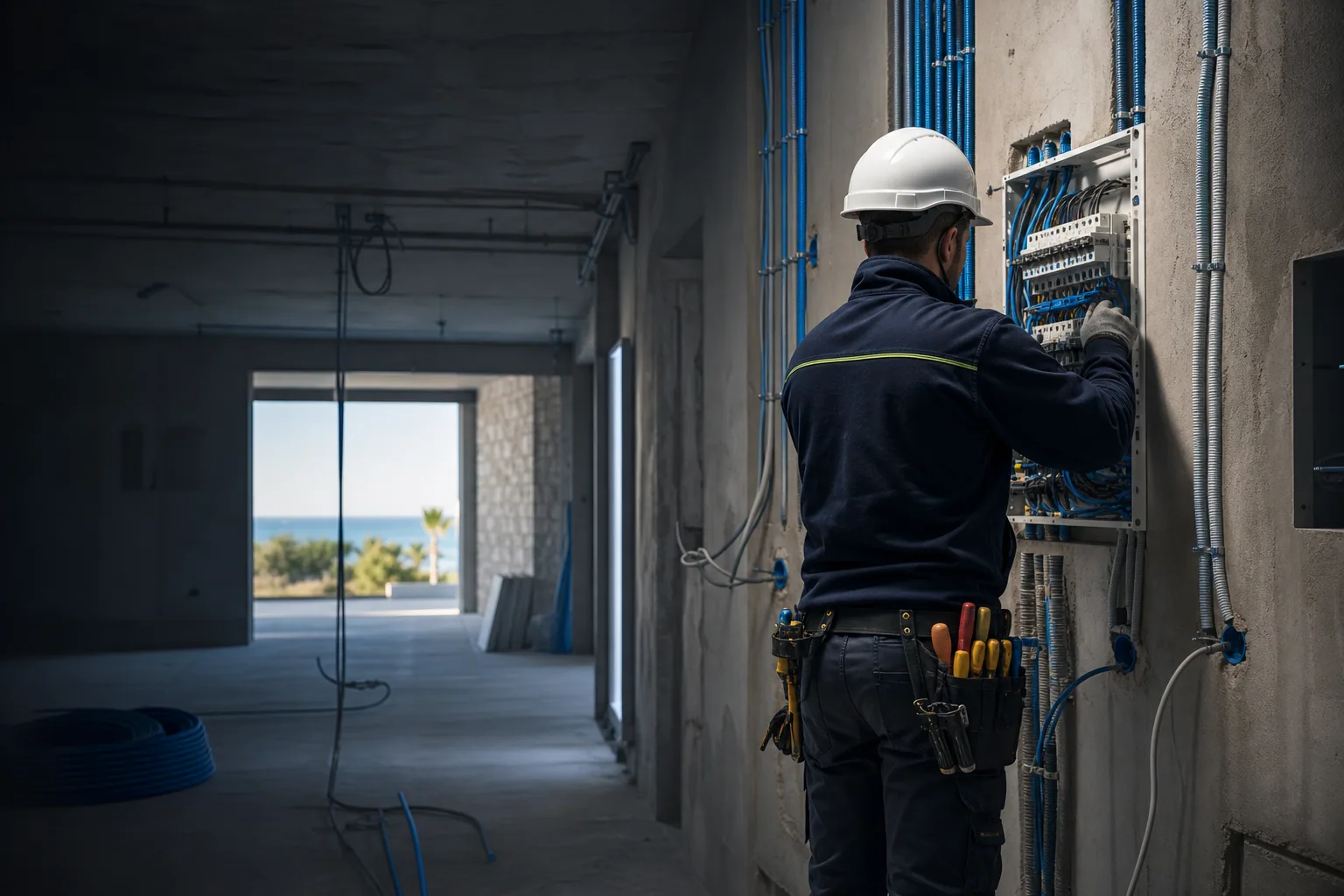 Example wiring installation in a new home
